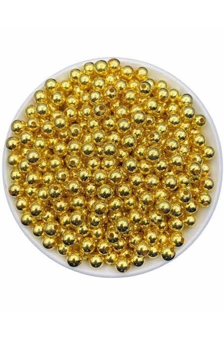8 mm Gold Metalik Renk Boncuk 50 gr - 1